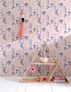 Designer-Tapete in Euphoria „Blau auf Pfirsichrosa“ vonbario