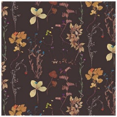 Papier peint design Herbario en Terra 'Neutral Multi-Color on Brown' (Multi-couleurs neutres sur Brown)