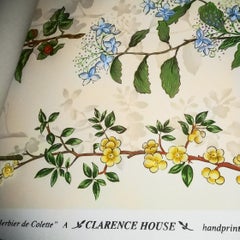 Herbarium of Colette by Clarence House, Vintage Handprinted Floral Wallpaper