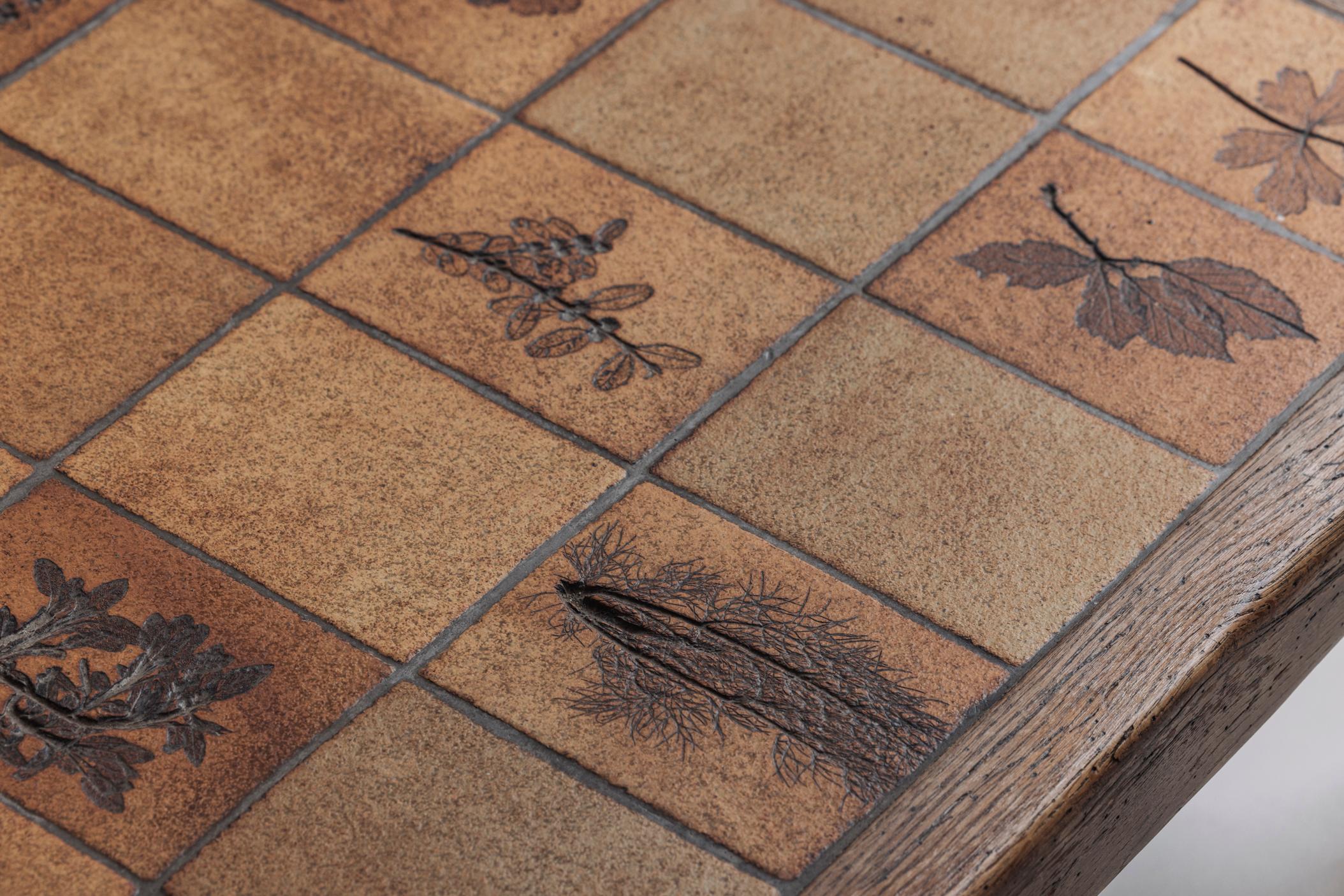 Herbarium rectangular coffee table by Roger Capron, France 1960s. For Sale 3