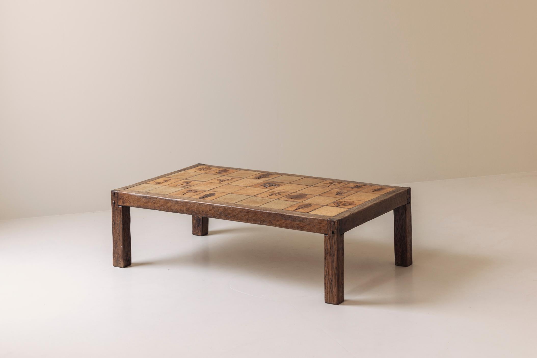 Herbarium rectangular coffee table by Roger Capron, France 1960s. For Sale 5