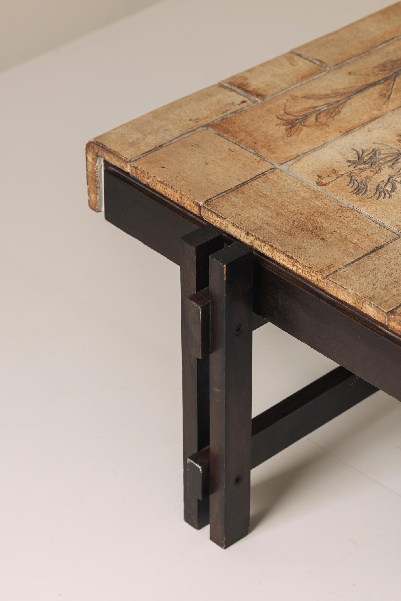 Herbarium rectangular coffee table by Roger Capron, France 1960s. For Sale 8