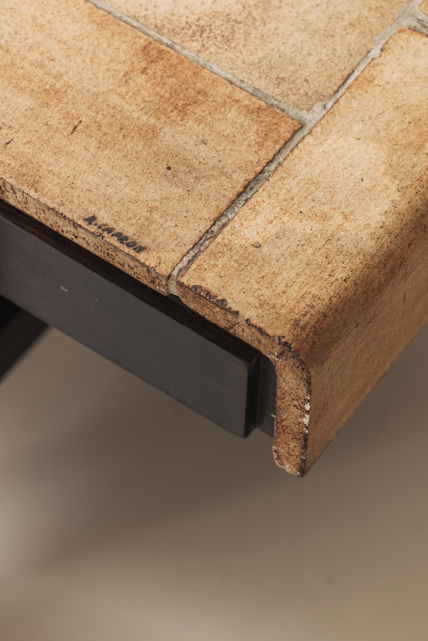Herbarium rectangular coffee table by Roger Capron, France 1960s. For Sale 9