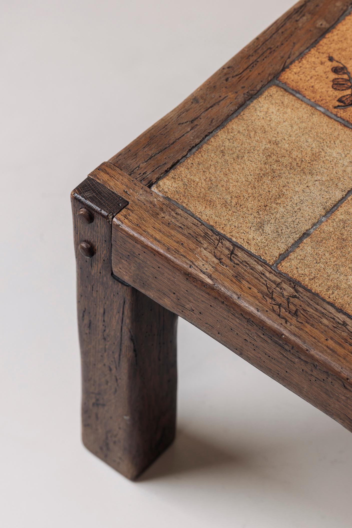 Herbarium rectangular coffee table by Roger Capron, France 1960s. For Sale 2