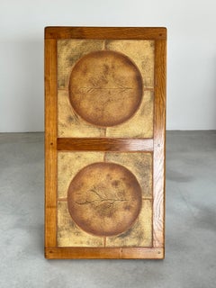 Herbarium Vallauris ceramic coffee table, rustic chic design, France 1970s