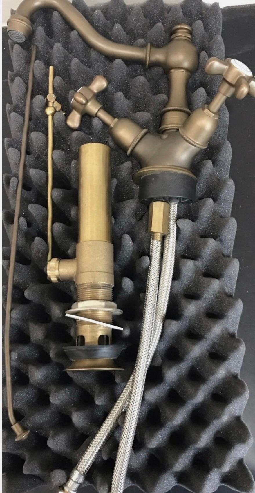 Herbeau France Royale 30001 Single-hole Faucet Mixer, Weathered Brass, France. In Excellent Condition In Brooklyn, NY