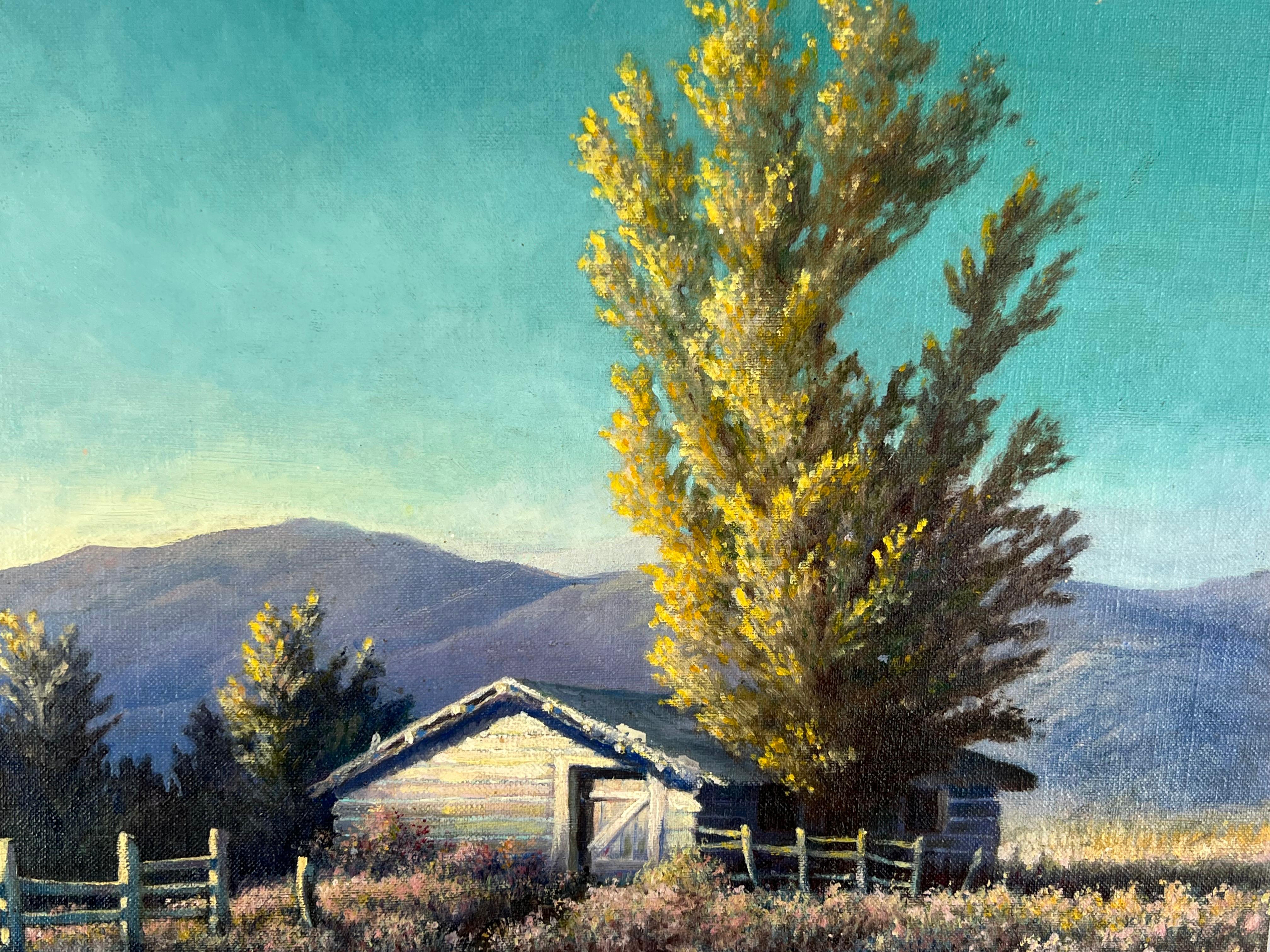 Tisch und Korral in den California Hills – 1930er-Jahre (Amerikanischer Impressionismus), Painting, von Herbert A. Schmidt