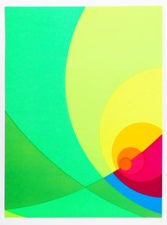 Split Infinity #4BS, sérigraphie géométrique colorée en soie d'Herbert Aach