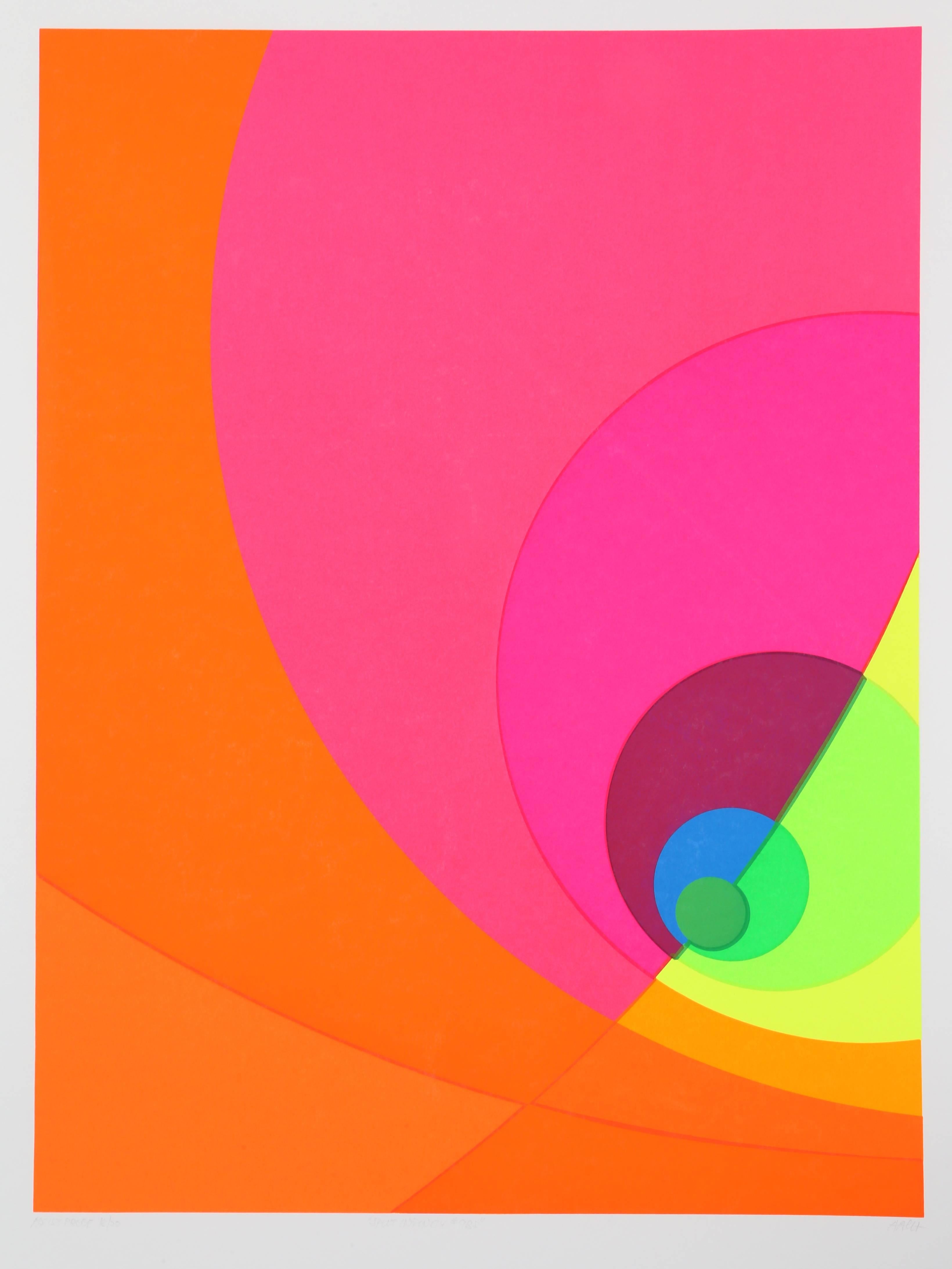 Herbert Aach Abstract Print - "Split Infinity #9BS", OP Art Serigraph, 1980