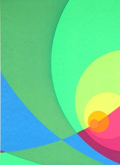 Split Infinity #B3S, OP Art Geometrischer Abstrakter Siebdruck von Herbert Aach