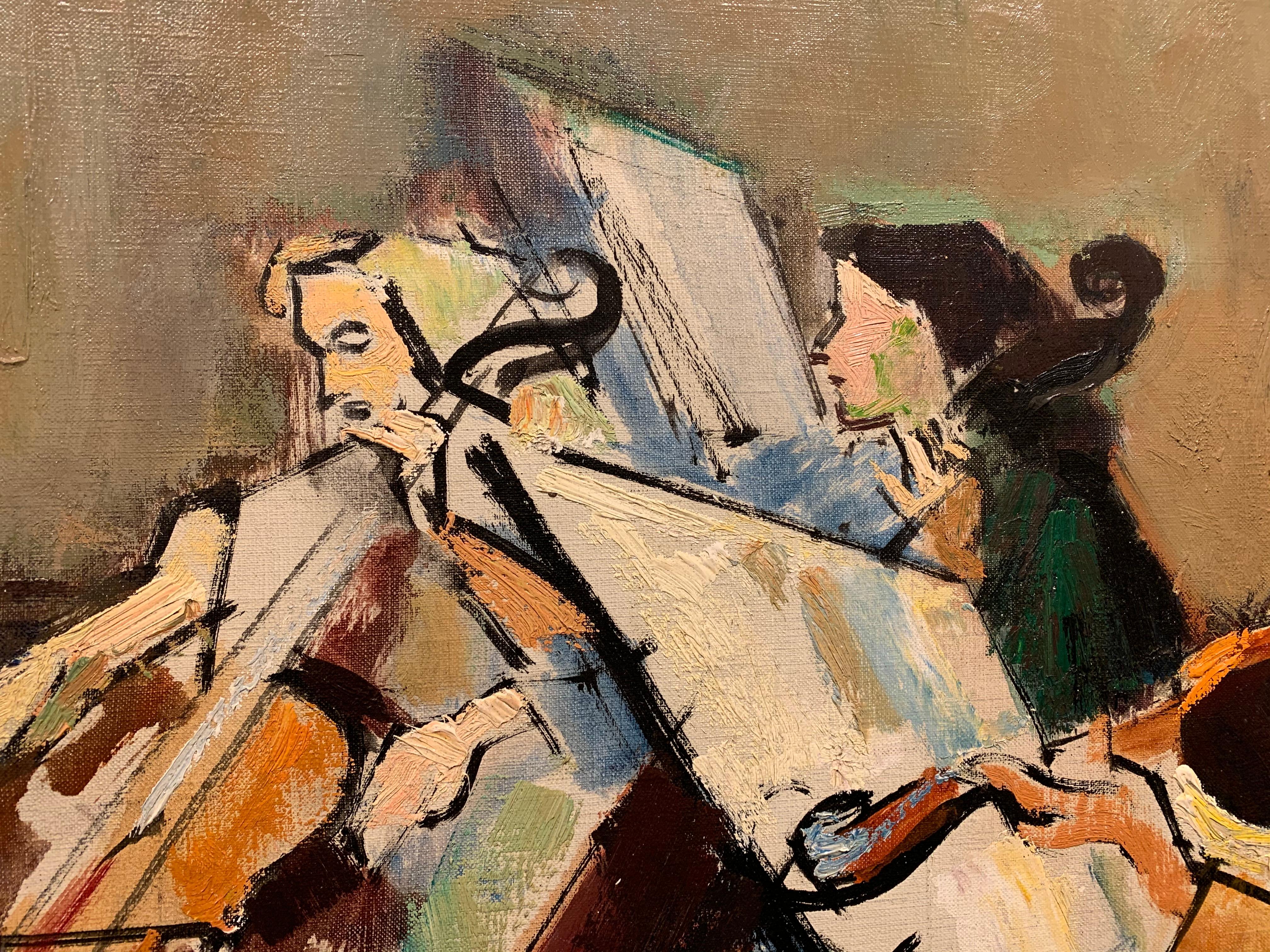 String Section Worcester Orchestra - Painting by Herbert Barnett