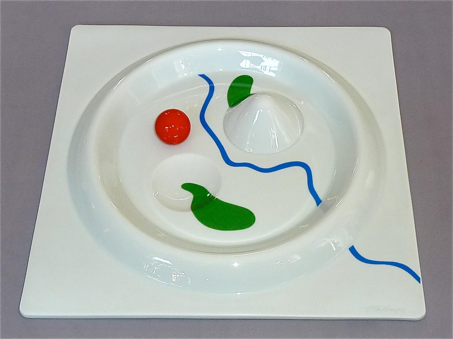 Allemand Assiette en porcelaine d'art Herbert Bayer Rosenthal Limiterte Kunstreihen, 1982 Bauhaus en vente