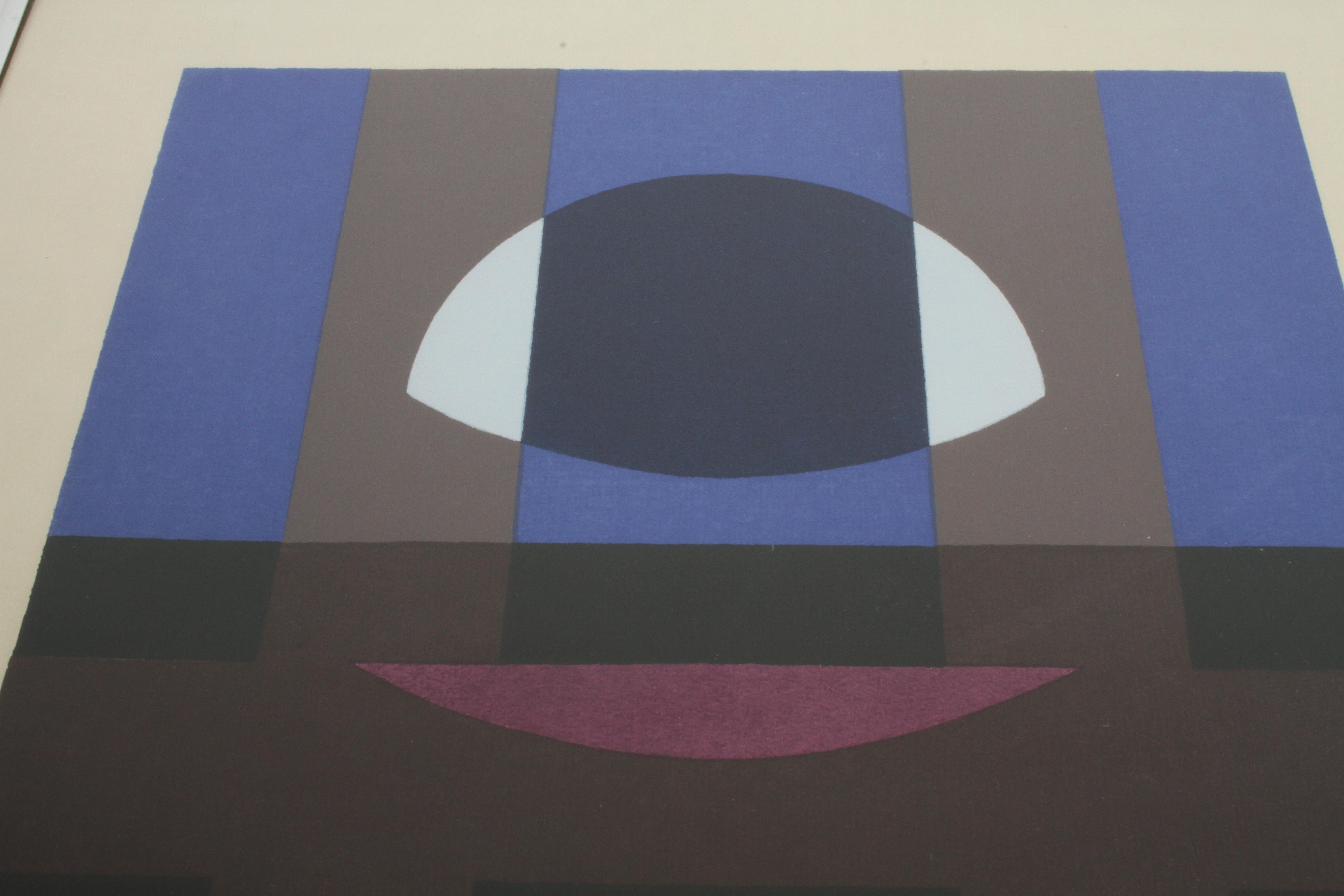Herbert Bayer, Litografía Luna azul, Artista de la Bauhaus mediados del siglo XX en venta
