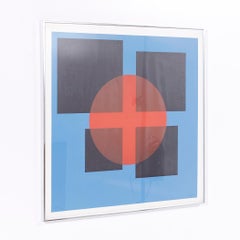 Herbert Bayer Mid Century Art Red Transparency 1973 Screenprint