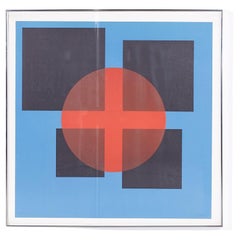 Herbert Bayer Arte di metà secolo Trasparenza rossa 1973 Serigrafia