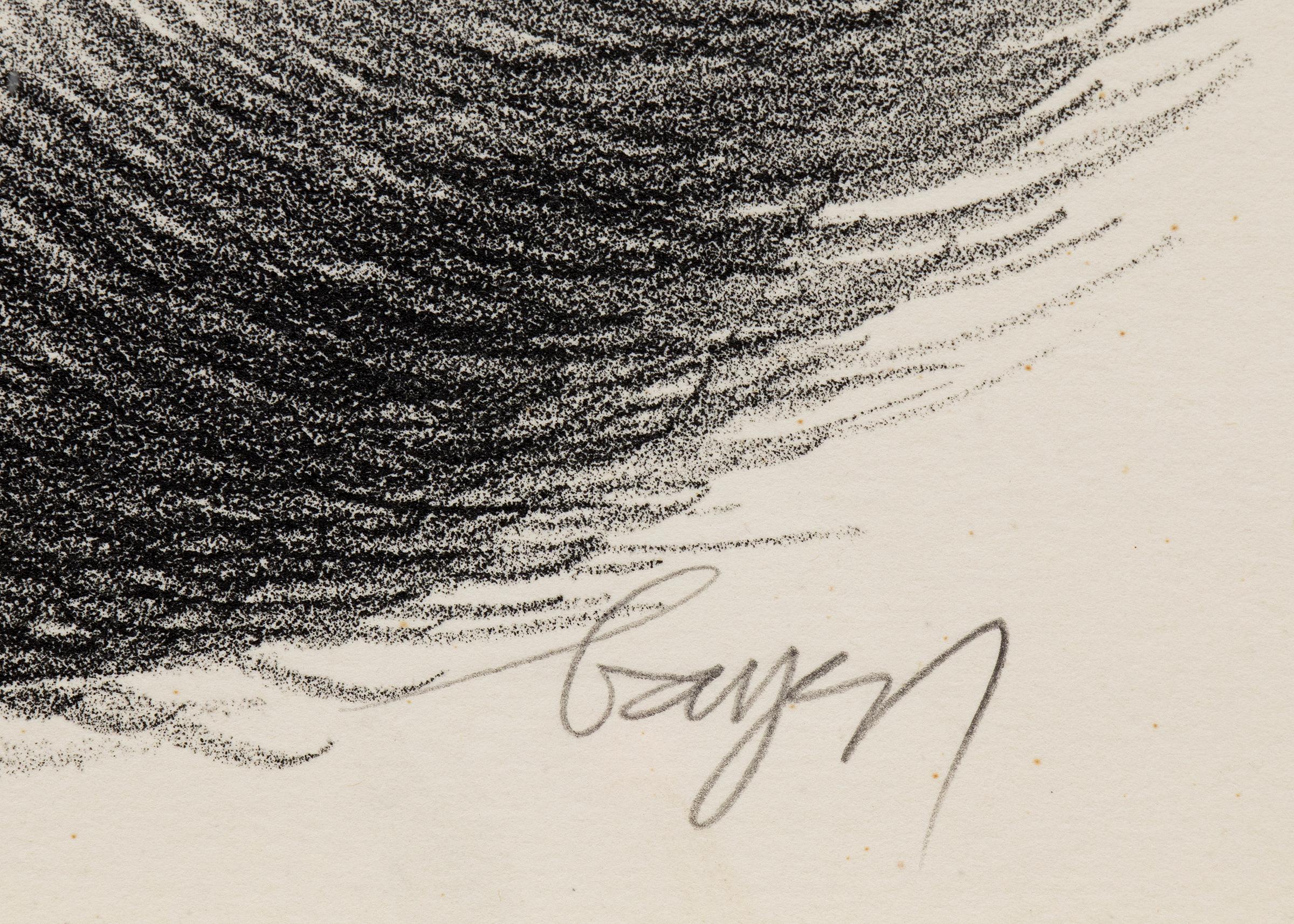 Convolution, lithographie abstraite moderne noire et blanche du mouvement cinétique, années 1940 - Abstrait Print par Herbert Bayer