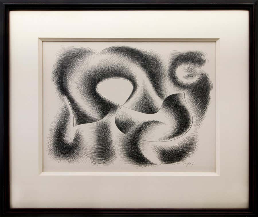 Herbert Bayer 1948 Convolution Abstract Lithograph Bauhaus Modernism