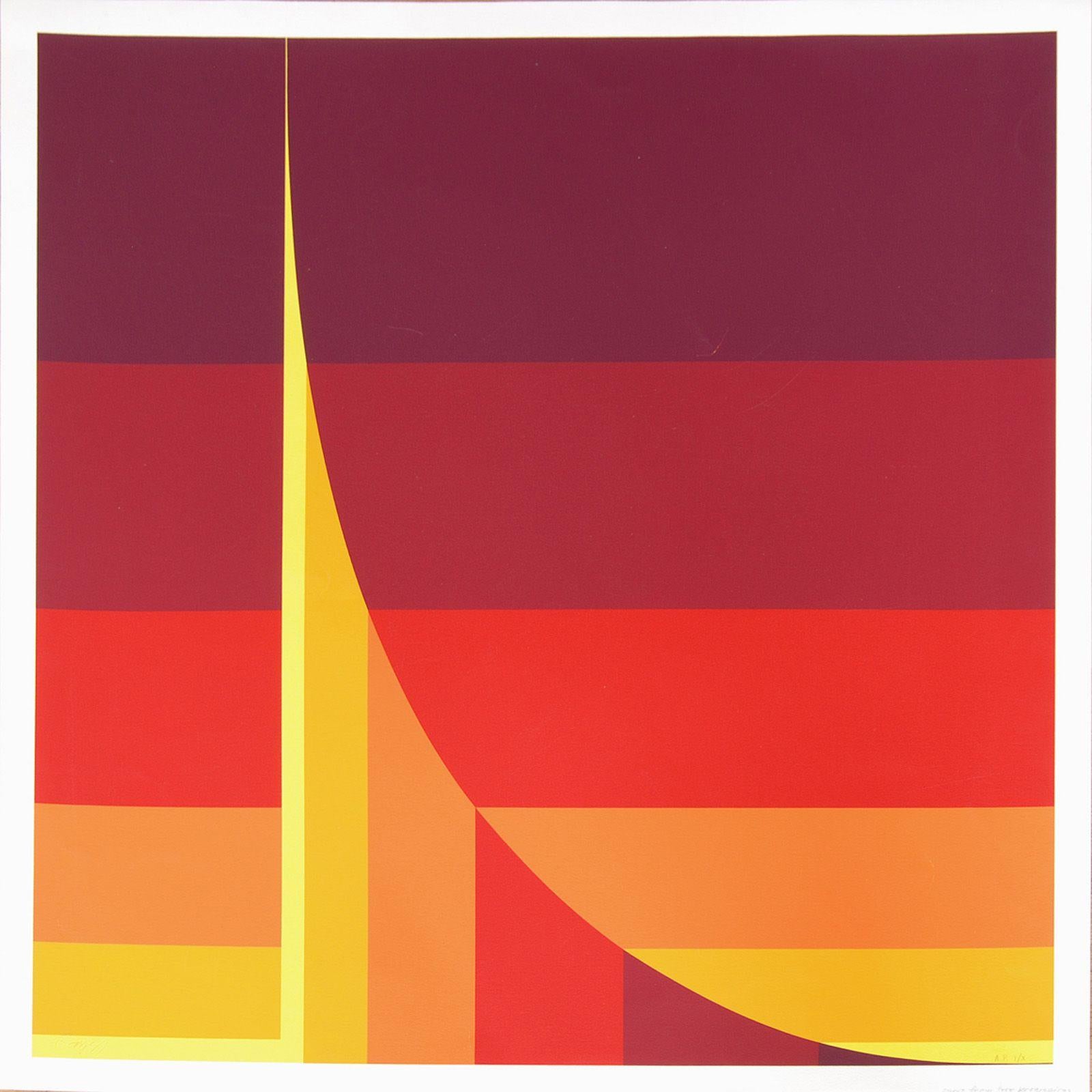 Herbert Bayer Abstract Print - Curve from Two Progressions