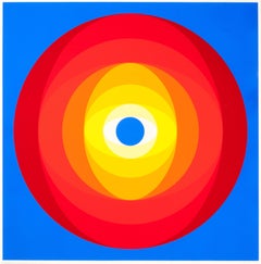 e disque avec centre bleu