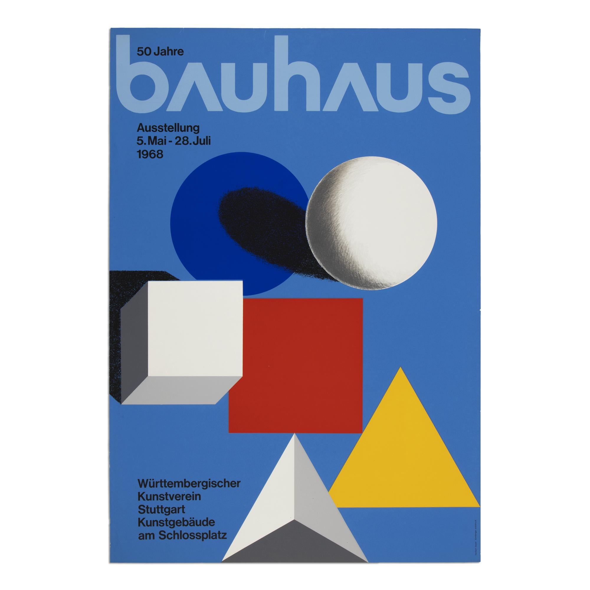 Herbert Bayer, 50 Jahre Bauhaus - Poster originale della mostra del 1968 2