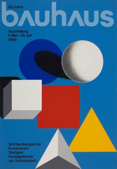 Herbert Bayer, 50 Jahre Bauhaus – Original-Ausstellungsplakat von 1968