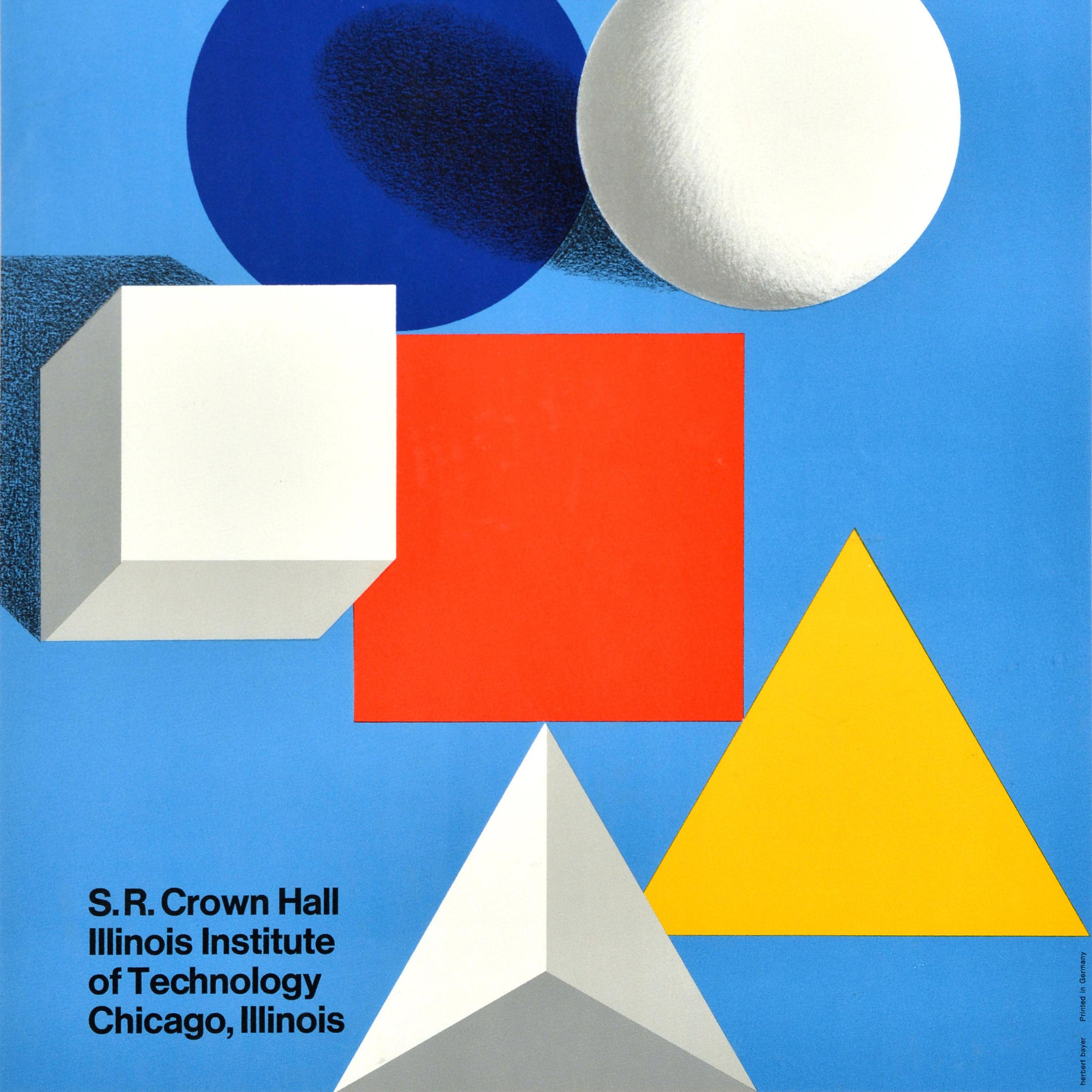 Affiche d'exposition d'art vintage d'origine Bauhaus Chicago Illinois Herbert Bayer en vente 2