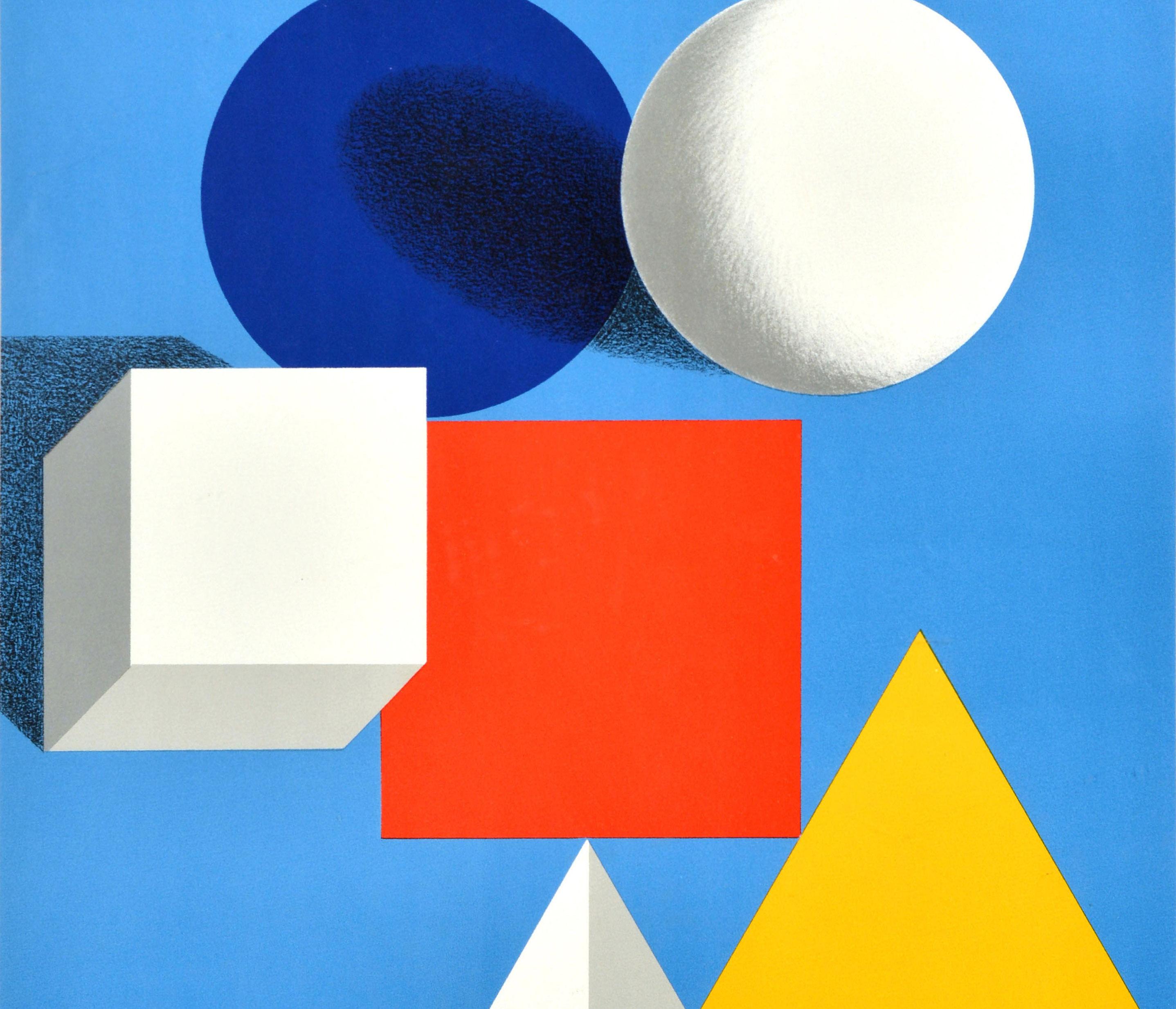 Affiche d'exposition d'art vintage d'origine Bauhaus Chicago Illinois Herbert Bayer en vente 3