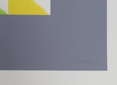 Triangulated Squares, Geometric Abstract Bauhaus Screenprint by Herbert Bayer