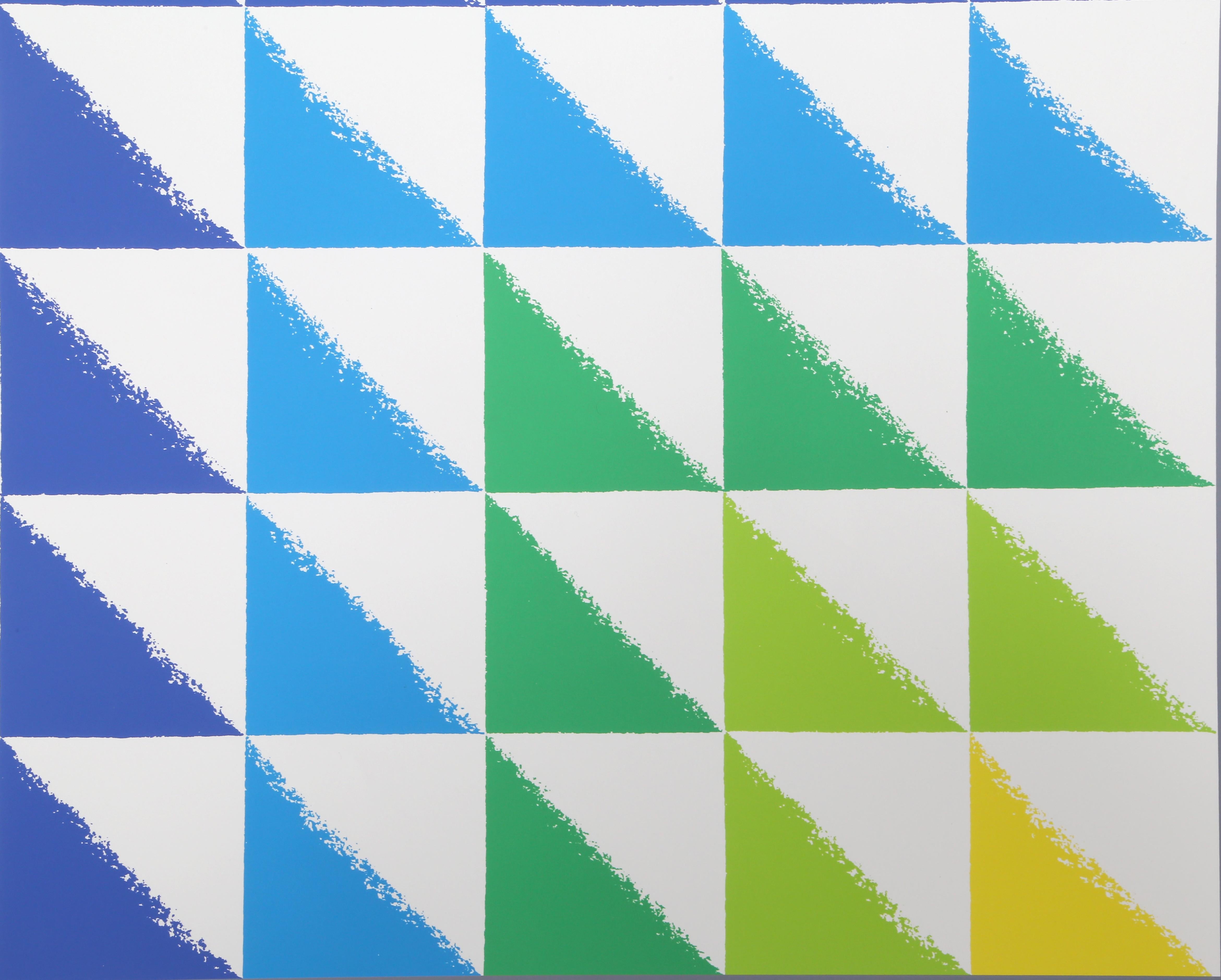 Triangulated Squares, Bauhaus Silkscreen by Herbert Bayer For Sale 1