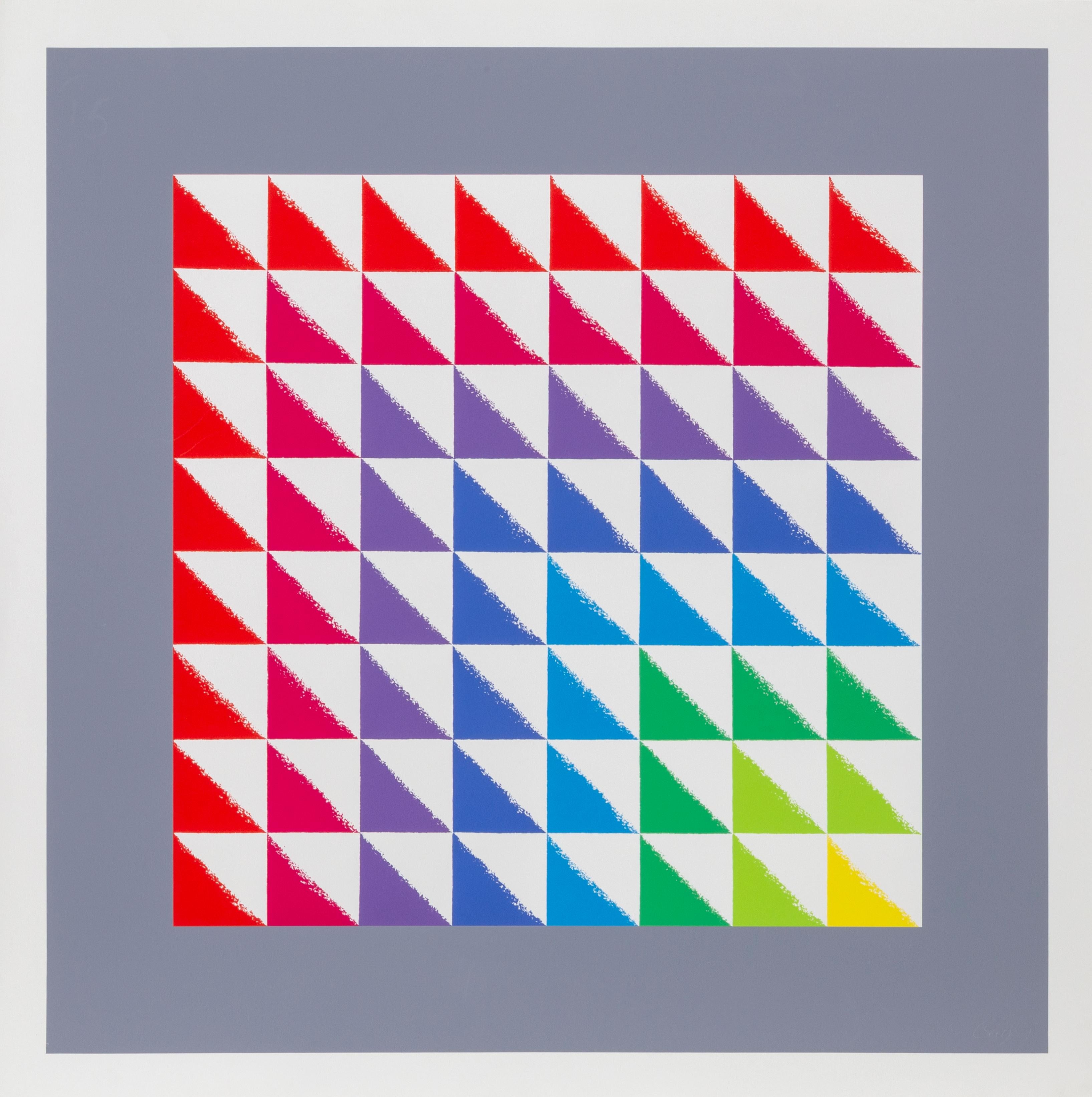 Triangulated Squares, Bauhaus Silkscreen by Herbert Bayer