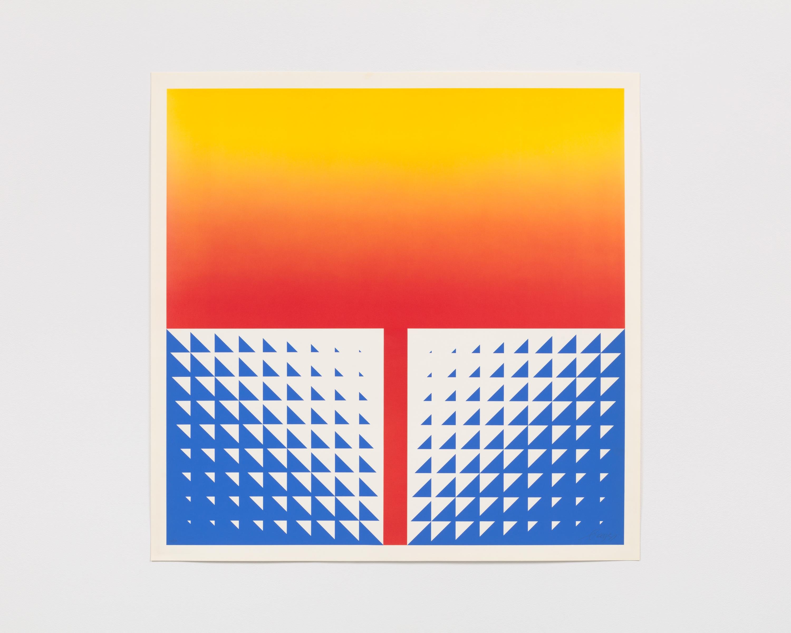 Abstract Print Herbert Bayer - Deux carrés triangulés
