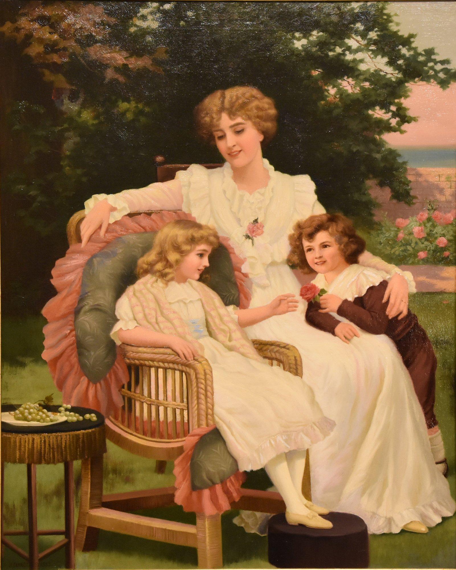 Peinture à l'huile de Herbert Bland Sparks « Happy familles » (familles heureuses) en vente 1