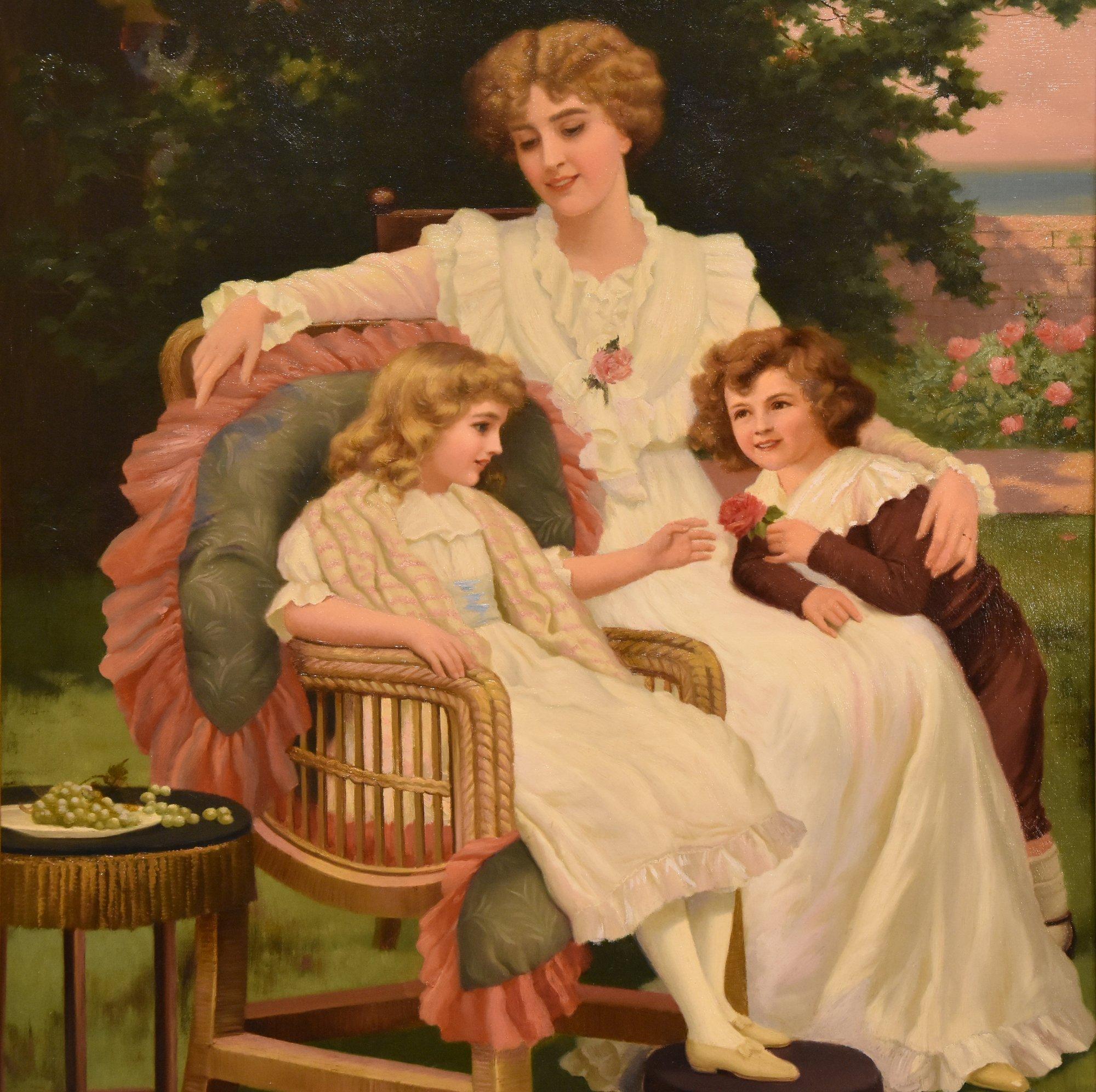 Peinture à l'huile de Herbert Bland Sparks « Happy familles » (familles heureuses) en vente 2