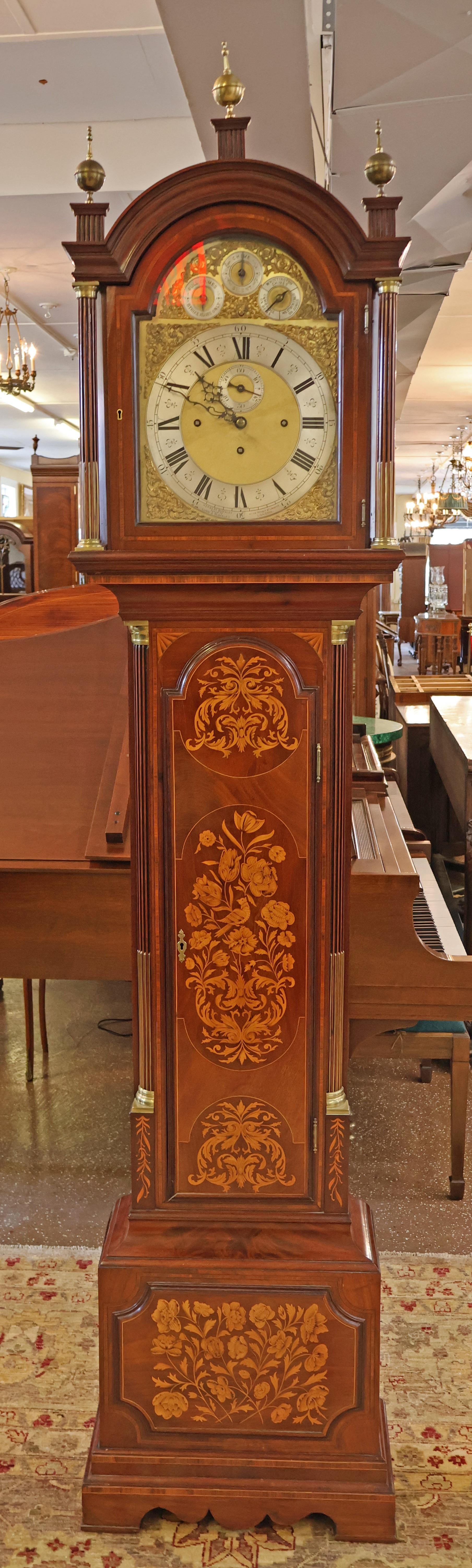 ​Herbert Blockley London Musical 19th Century Inlaid Tall Case Grandfather Clock

Dimensions : 94.5