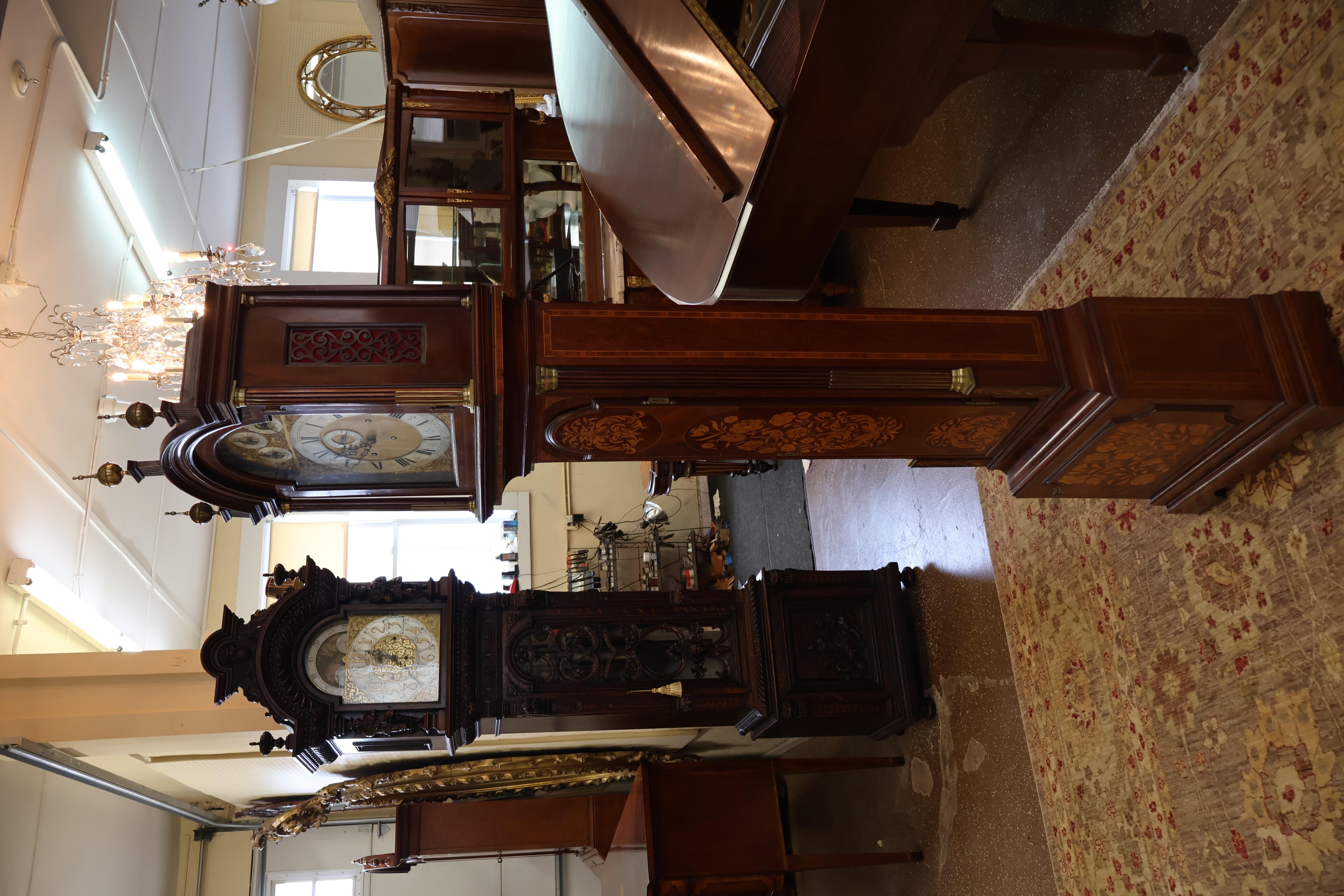 Herbert Blockley London Musical 19th Century Inlaid Tall Case Grandfather Clock For Sale 1