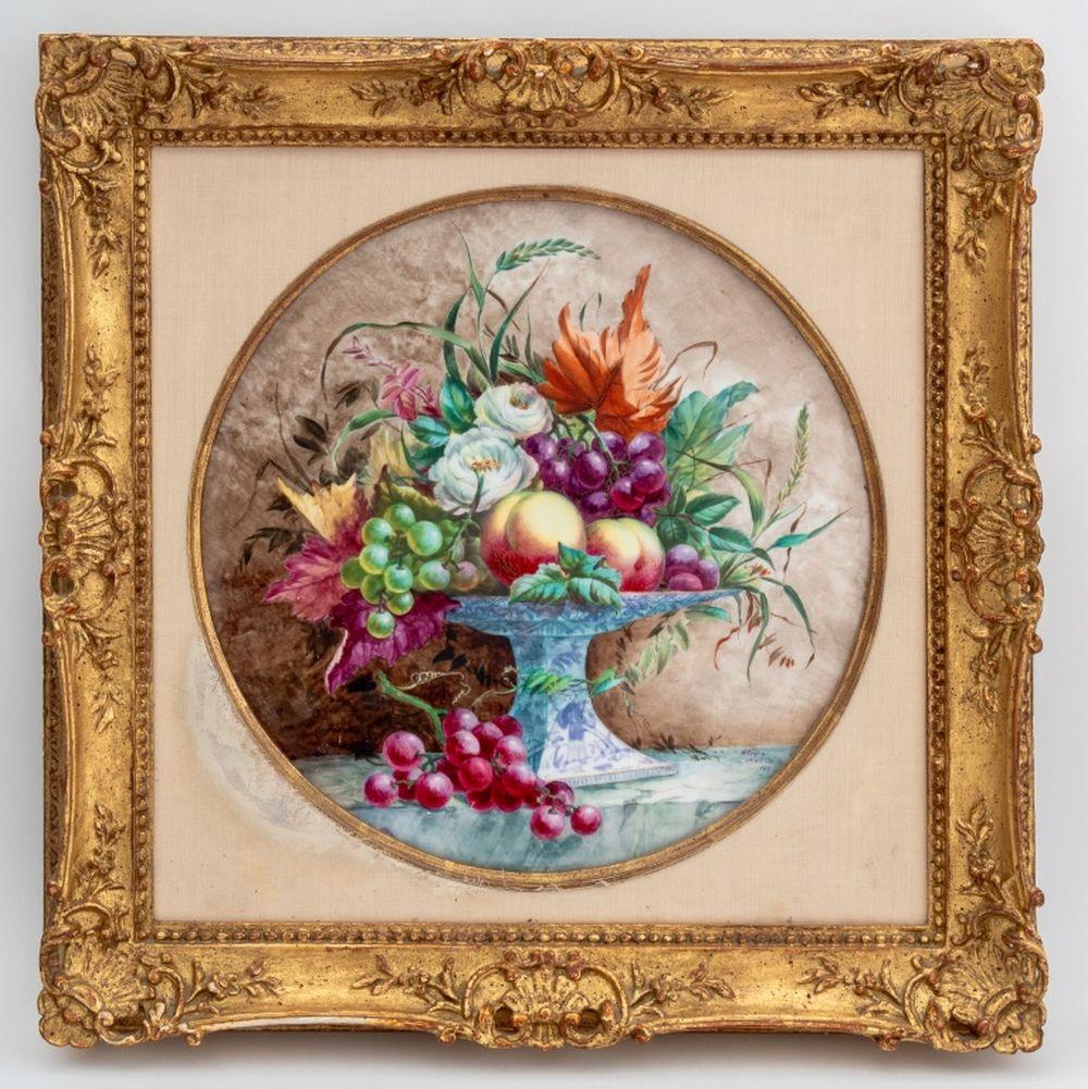 Hand-Painted Porcelain Plaques - Painting by Herbert Cooper