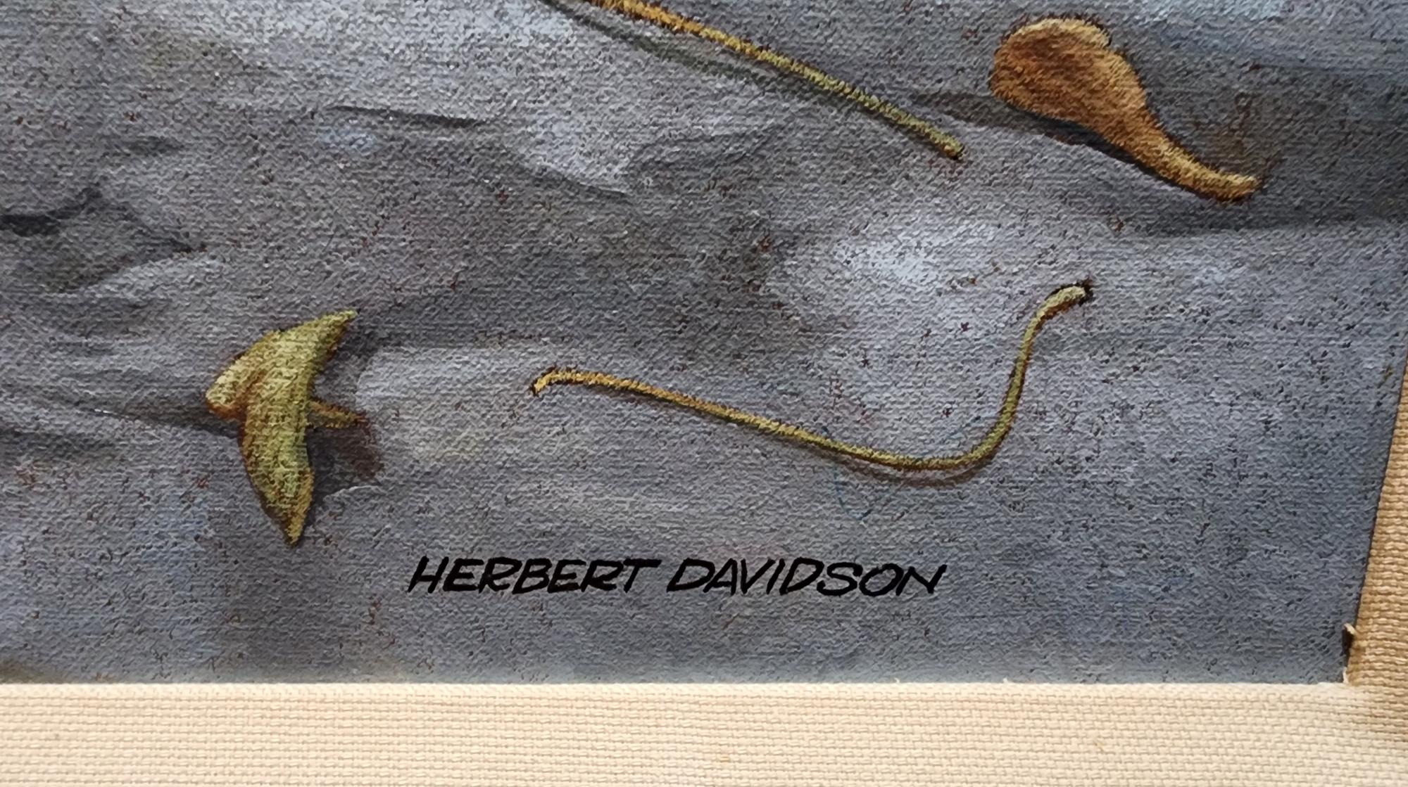 Mädchen mit Schleiereule (Braun), Portrait Painting, von Herbert Davidson