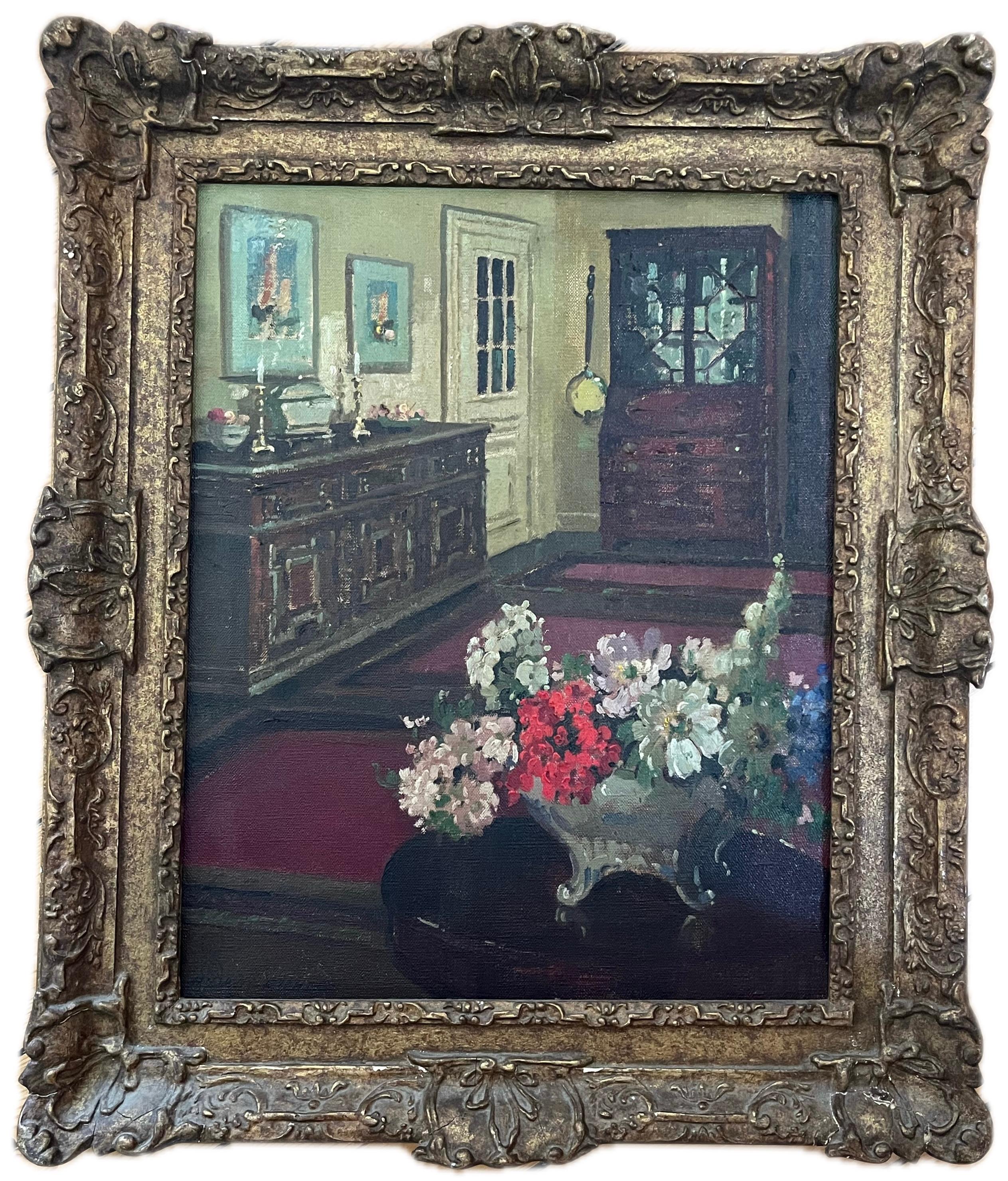 Herbert Davis Richter Modern British Stillleben Ölgemälde von Sommerblumen im Angebot 17