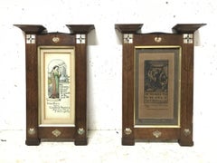 Herbert Davis Richter:: Paire de tableaux Arts & Crafts en chêne dans leurs cadres d'origine