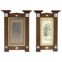 Herbert Davis Richter, Pair of Arts & Crafts Oak Pictures in the Original Frames