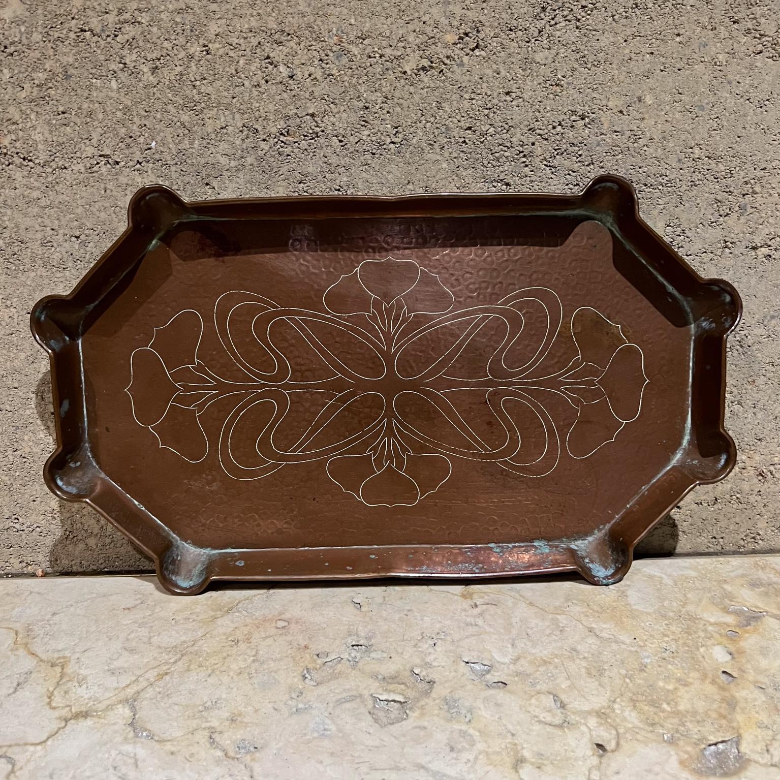 Herbert Dyer Arts and Crafts Etched Copper Tray For Sale 5