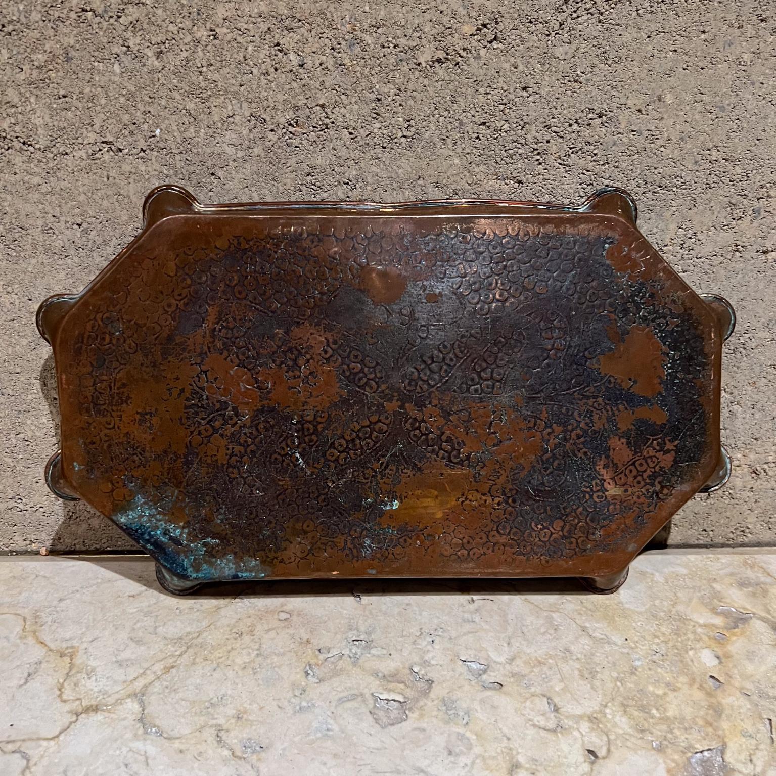 Herbert Dyer Arts and Crafts Etched Copper Tray For Sale 8