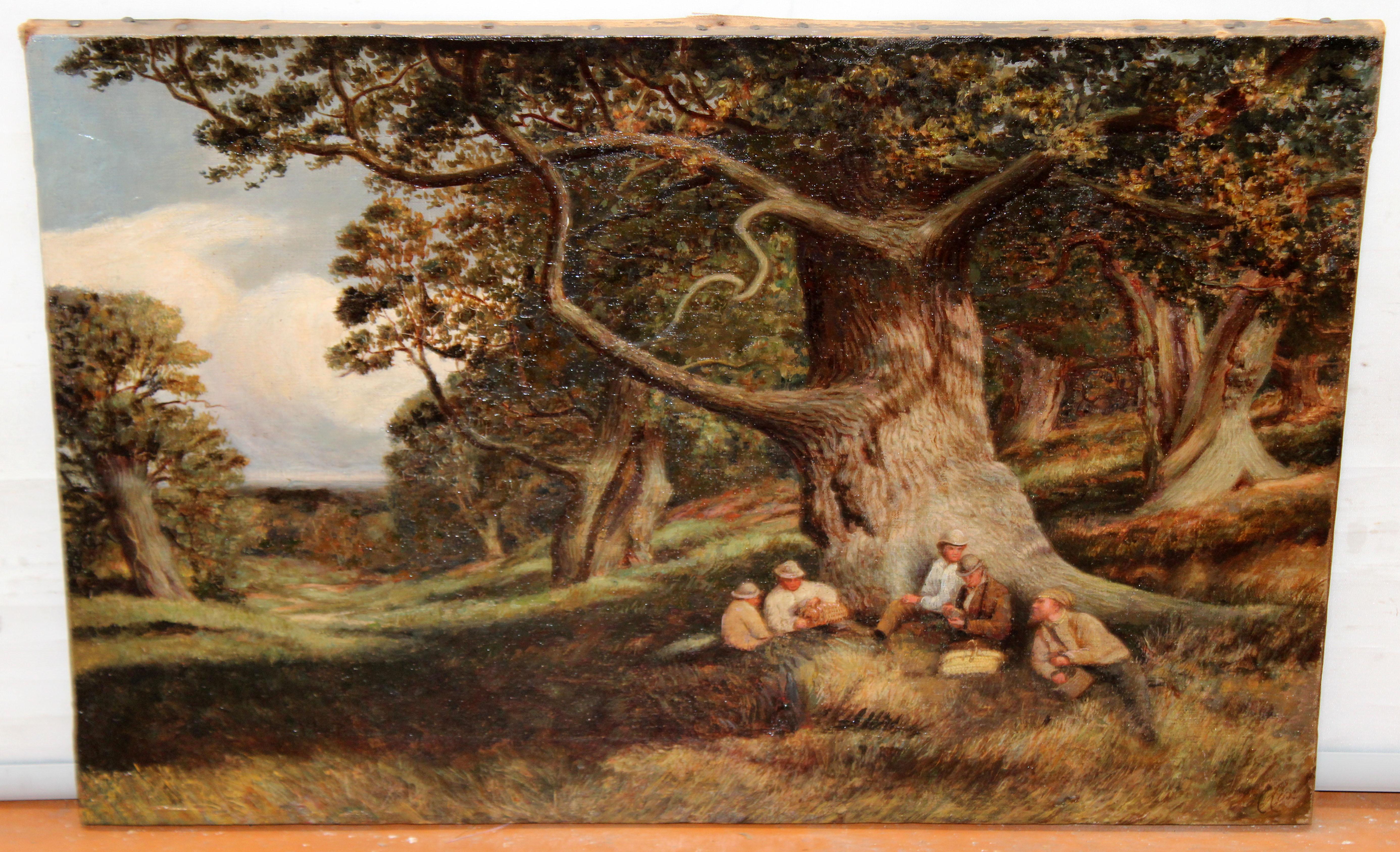 Fiesta campestre - Óleo sobre tela – Painting von Herbert Edward Cox 