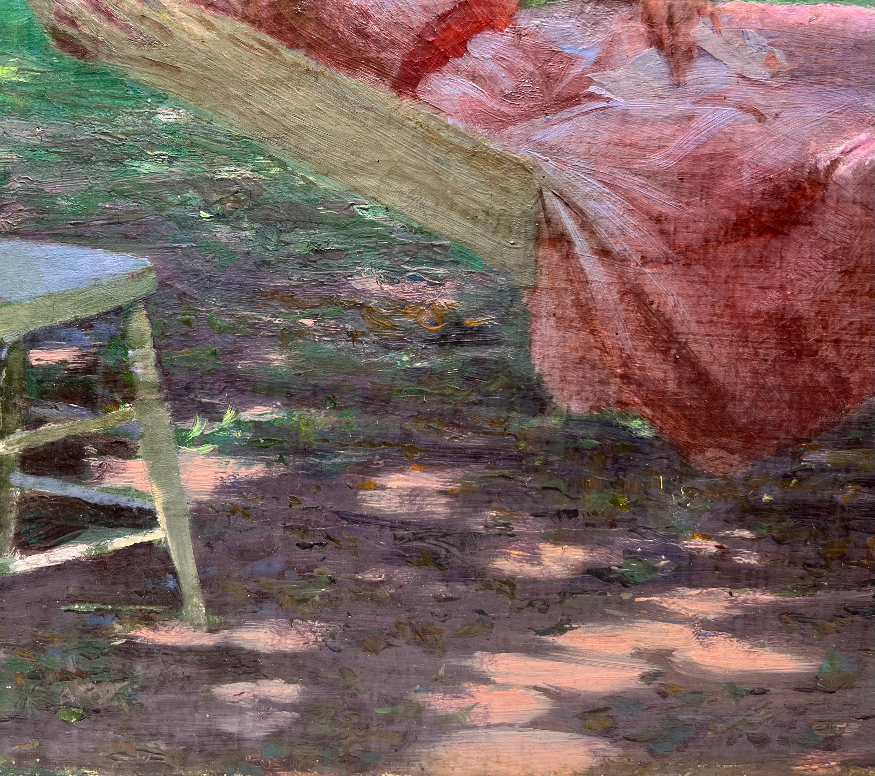 1896 American Impressionist ORIENTAL Lady Hammock William Merritt Chase Quality  For Sale 5