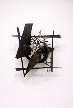"Wall Sculpture 4A - Maquette" Herbert Ferber, Modernist, Steel, Industrial