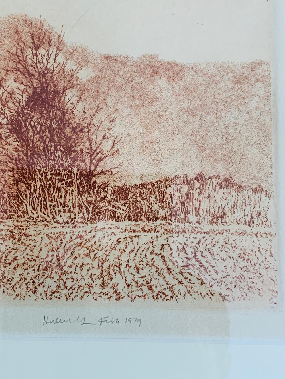 American Herbert Fink, Lonesome Pine, Etching on Paper, 1979 For Sale