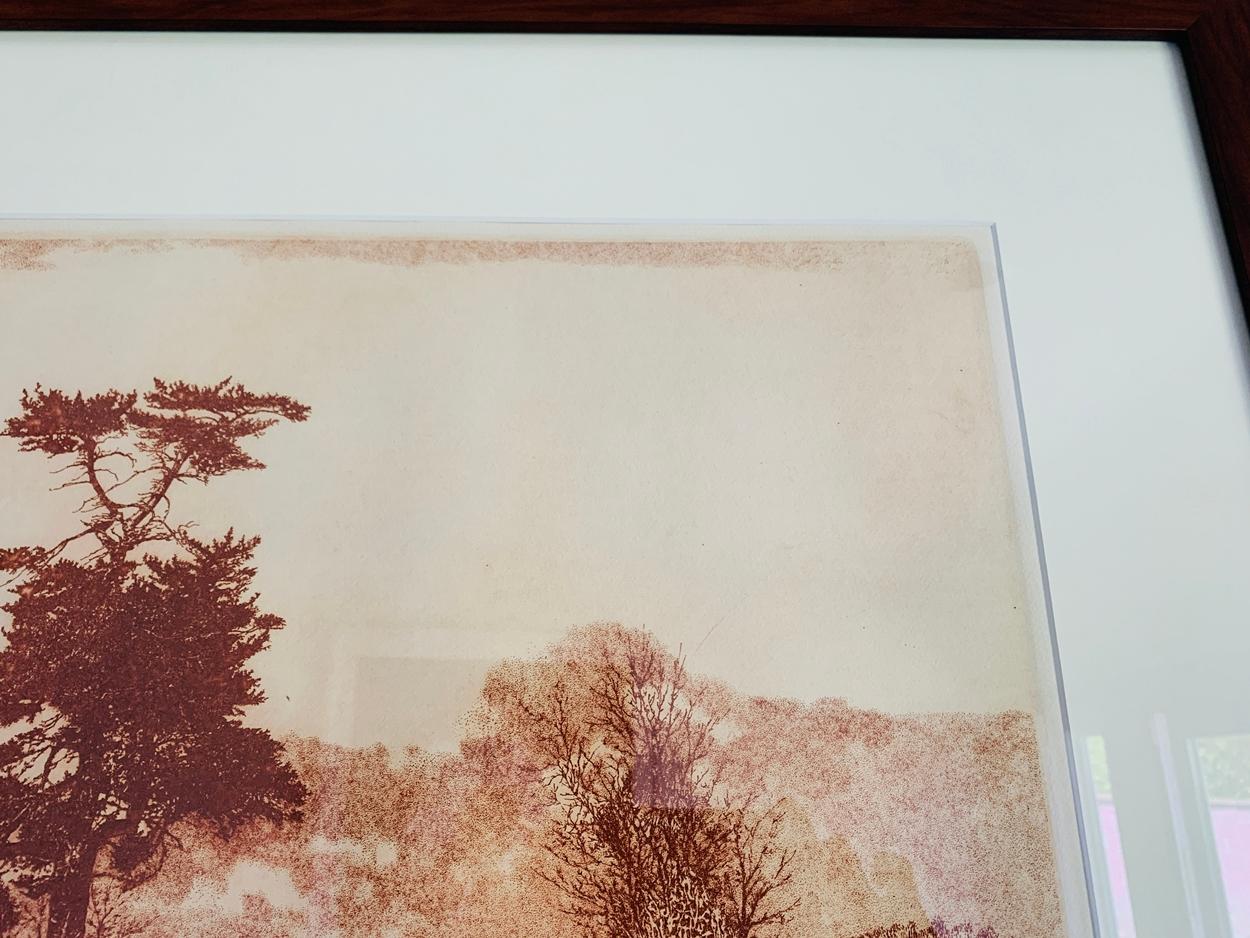 Herbert Fink, Lonesome Pine, Etching on Paper, 1979 In Good Condition For Sale In Los Angeles, CA