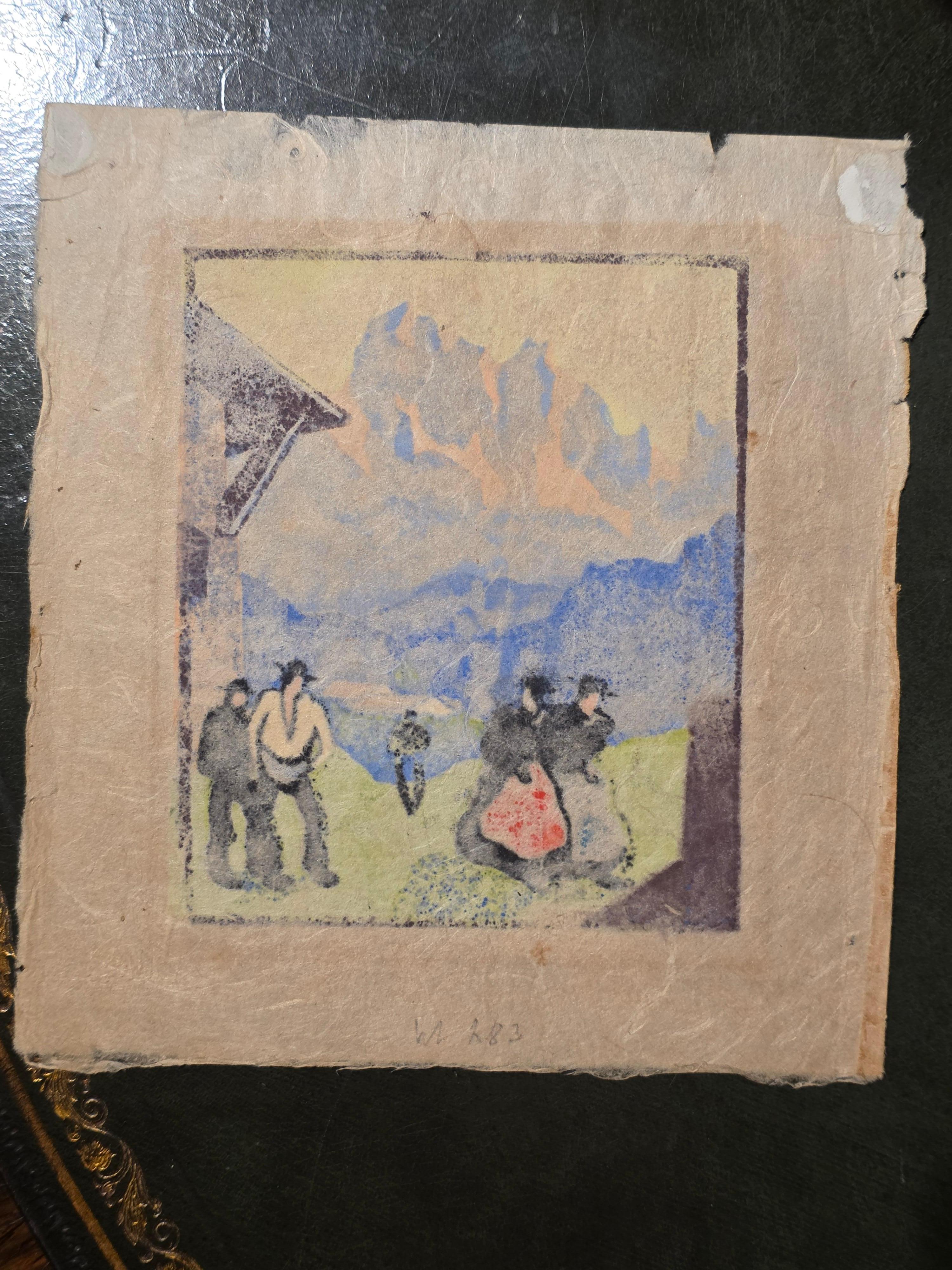 Herbert Gurschner Druck Dorfmädchen CIRCA 1930 (Mitte des 20. Jahrhunderts) im Angebot