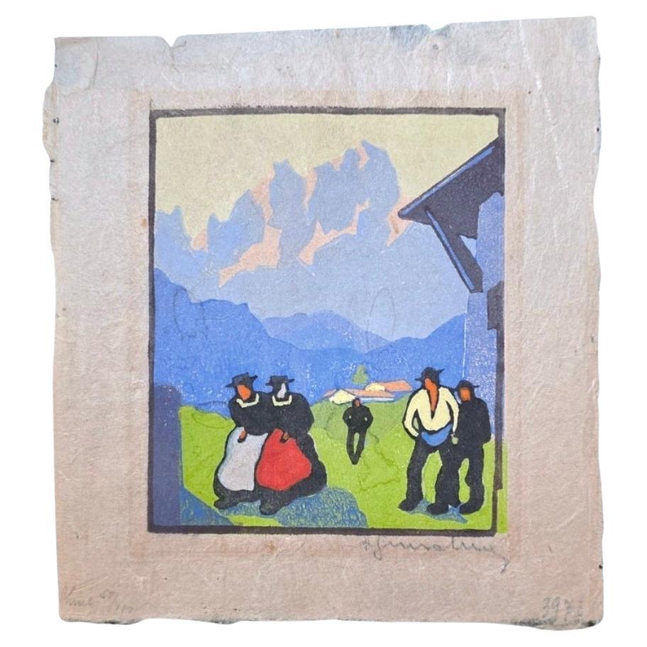 Stampa di Herbert Gurschner Ragazze del villaggio, circa 1930