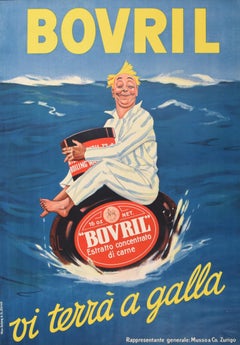 Bovril vi terra a galla original Vintage 1930s poster by Herbert Harris